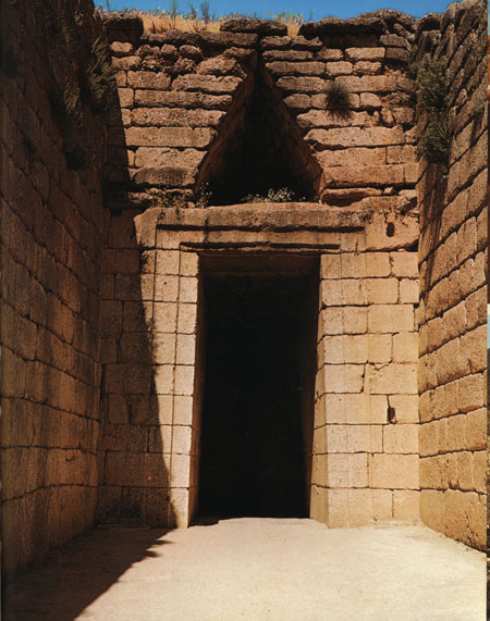 The treasury of Atreus - entrance to the tholos tomb.